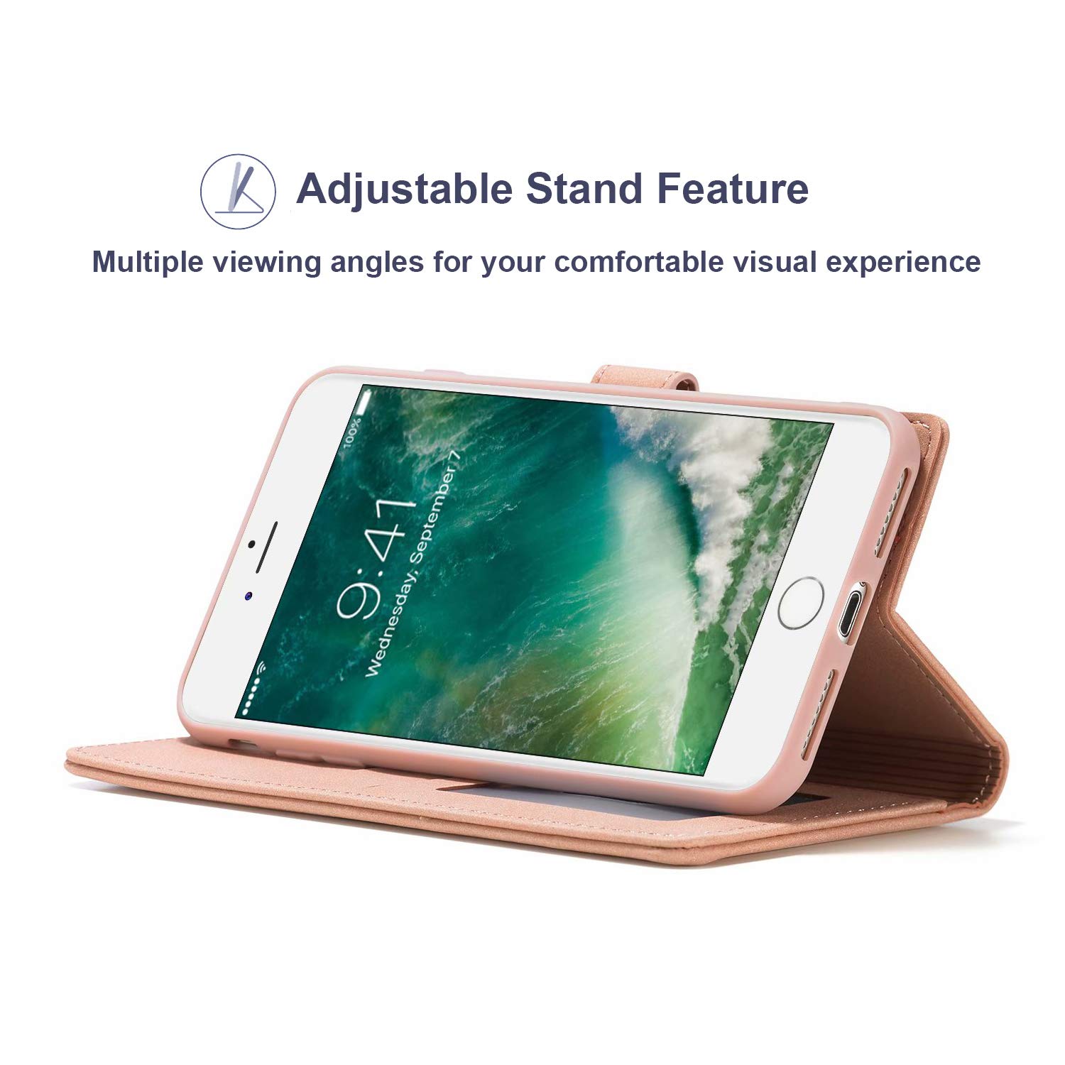 Funda Para Iphone 7/8– Cuero Premium, 3 Ranuras Para Tarjetas Proteccion Contra Impactos