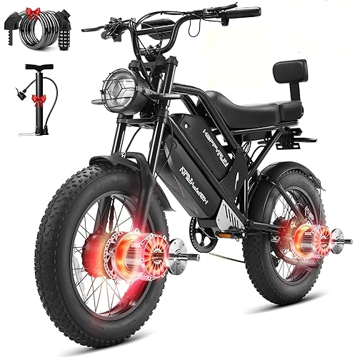 G70 Pro 5000W Peak Dual Motor Electric Bike for Adults, 38Ah Removable Battery, 36MPH All-Terrain 20" Fat Tire E-Bike, 85+ Miles Range, Hydraulic Disc Brake, NFC Unlock, for Off-Road & Commuting