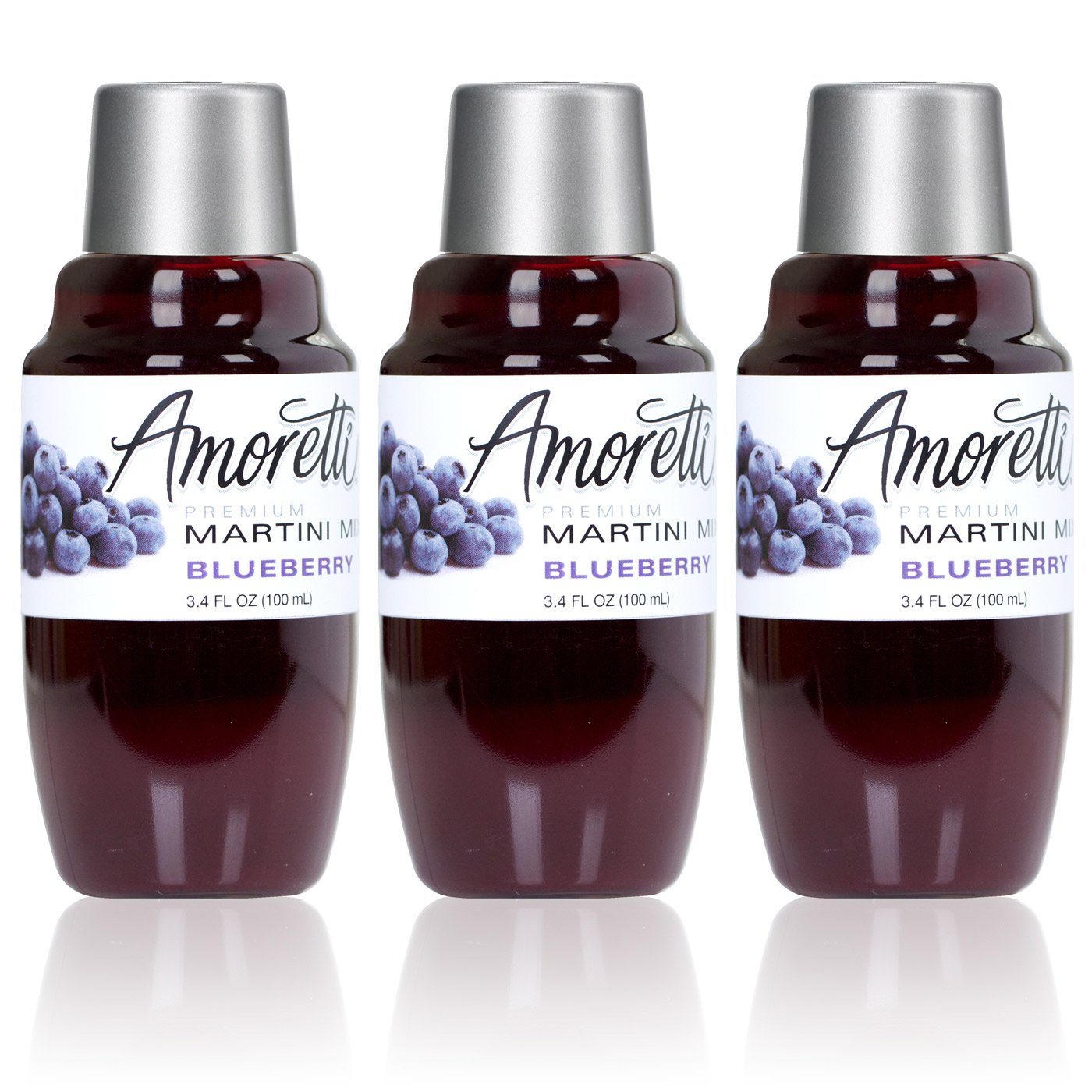 Amoretti Premium Martini Cocktail Mix Minis, Blueberry, 3.4 Fluid Ounce