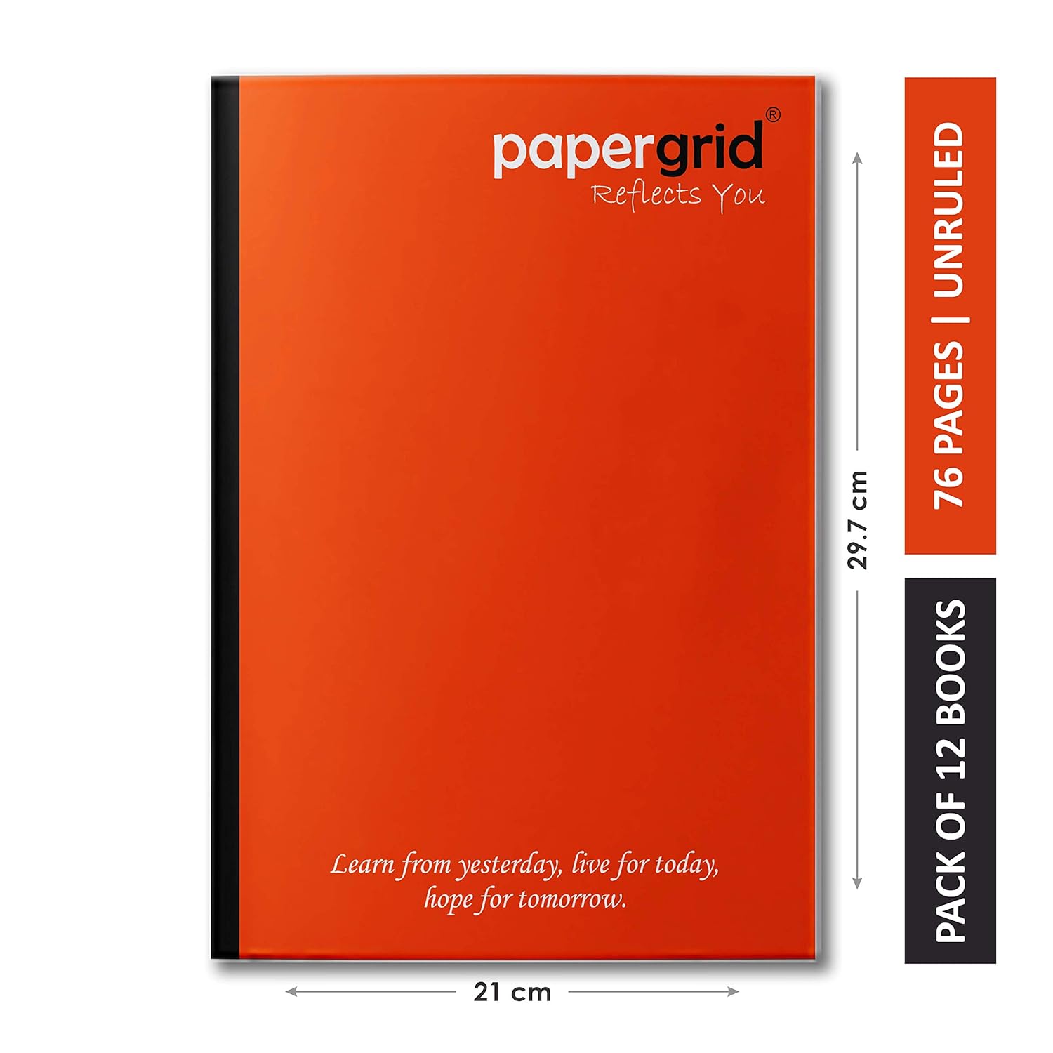 papergrid Notebook A4 (29.7 cm x 21 cm), Unruled, 76 Pages, Soft Cover Pack of 12 Amazon