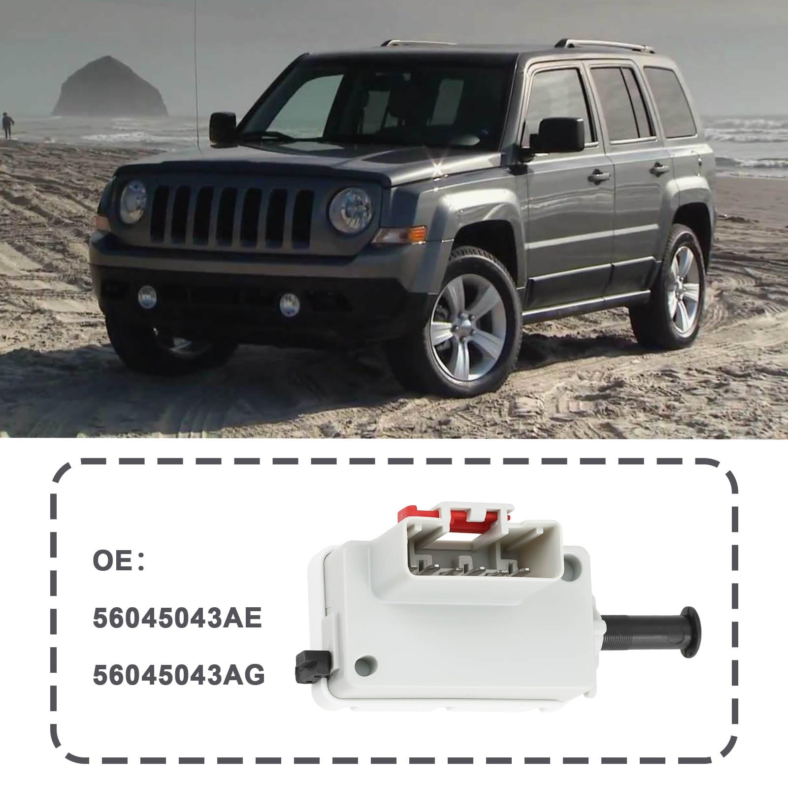 1 Interruptor de Luz de Freno de Coche de 6 Pines 56045043AE 56045043AG Compatible con Dodge Compatible con Jeep