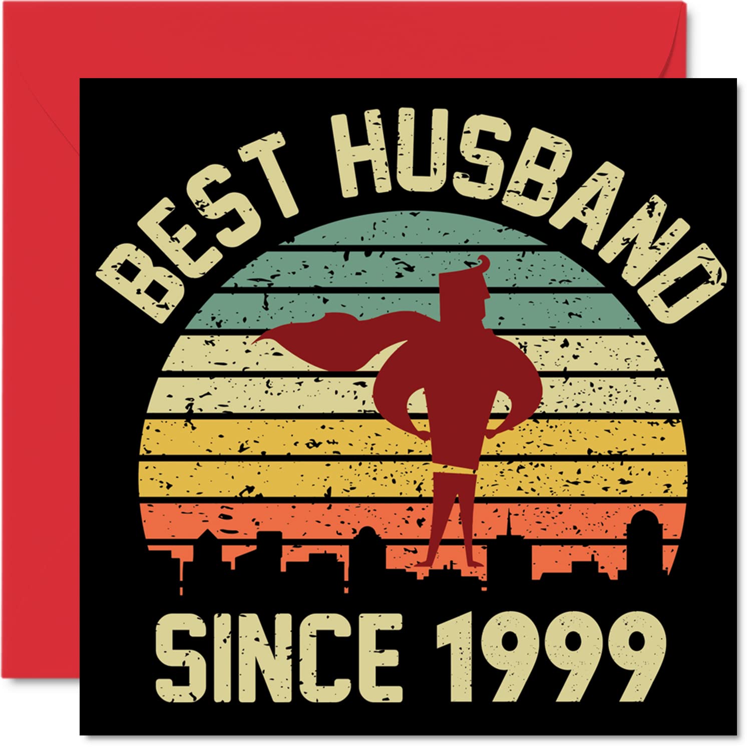 27th Anniversary Card for Husband from Wife - Best Husband Since 1999 - Love You Gifts, Happy 27th Wedding Anniversary Cards for Partner, 145mm Greeting Cards Anniversaries