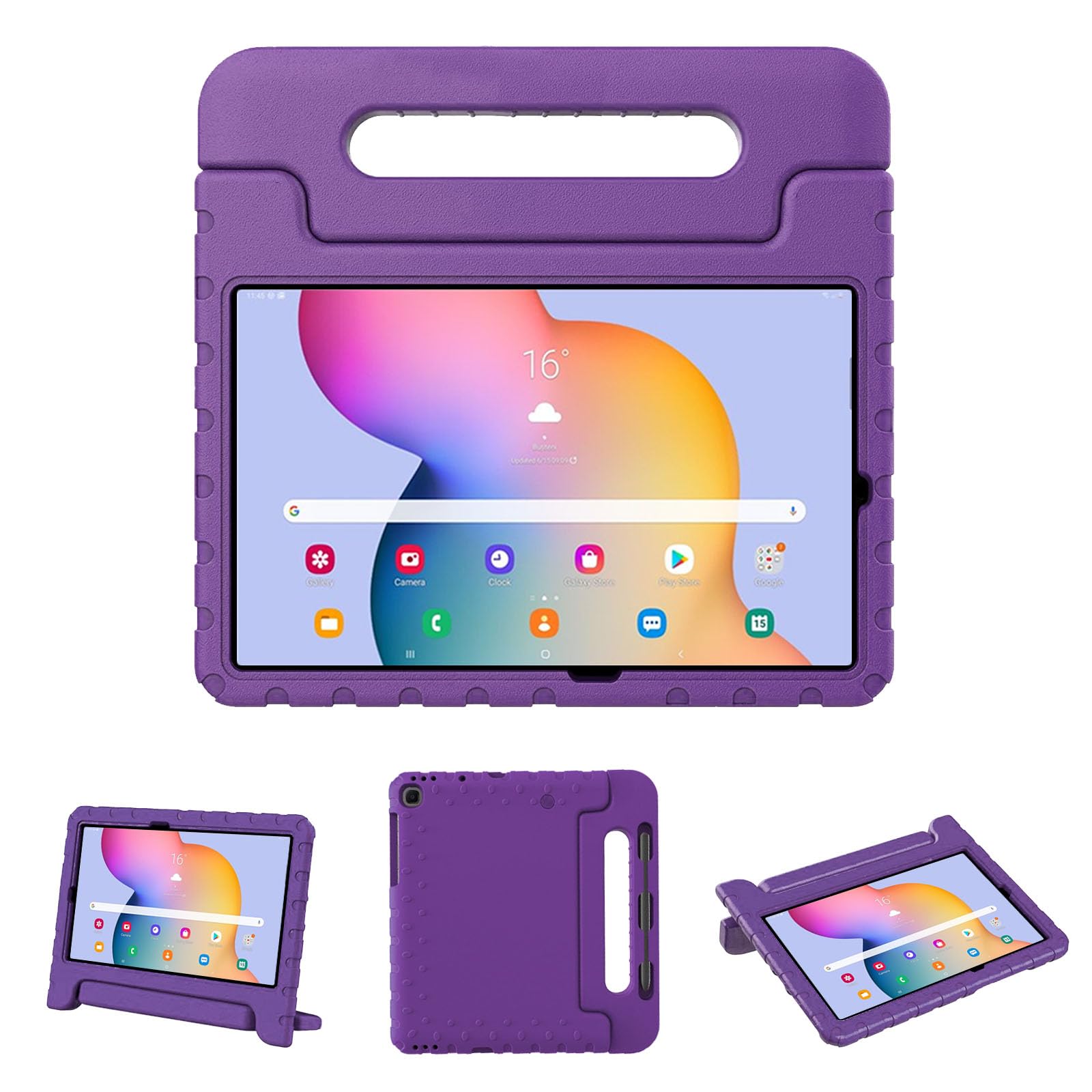 Kids Case for Samsung Galaxy Tab S6 Lite 10.4" Tablet Model SM-P610/P615/P613/P619 Kid-Proof and Shockproof Tablet Case Flexible Durable Foam Cover with S Pen Slot, Purple