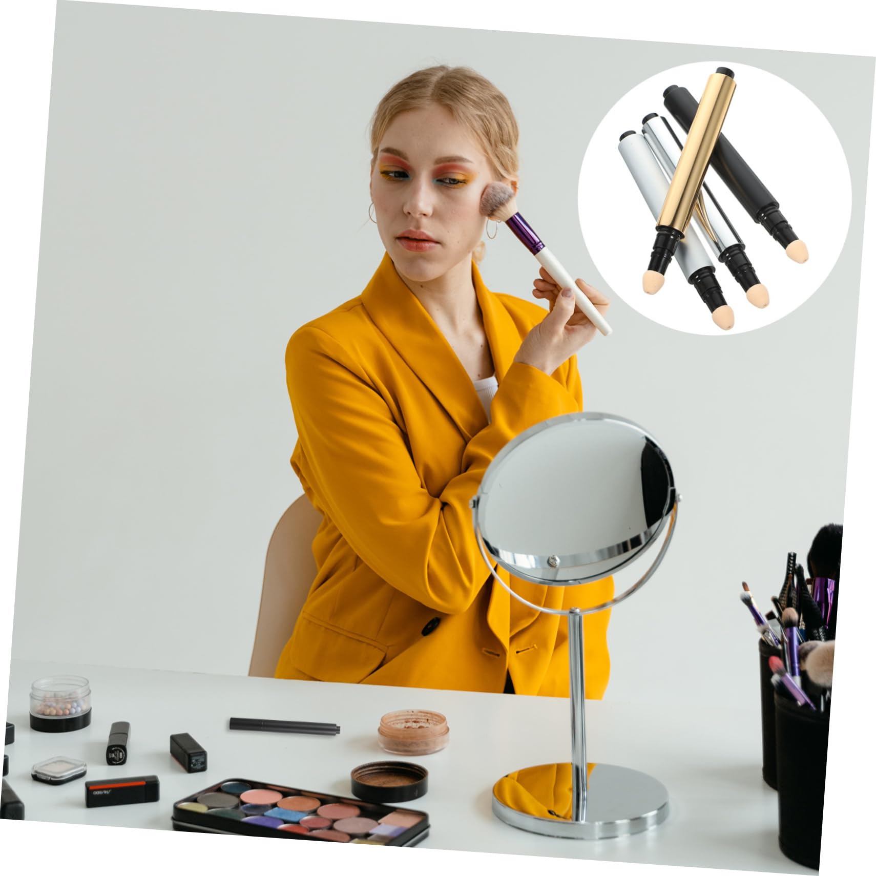 CALLARON 3 Series Bolígrafo De Corrector Vacío Para Maquillaje De Base Líquida Para Compacto 4 Piezas X 3