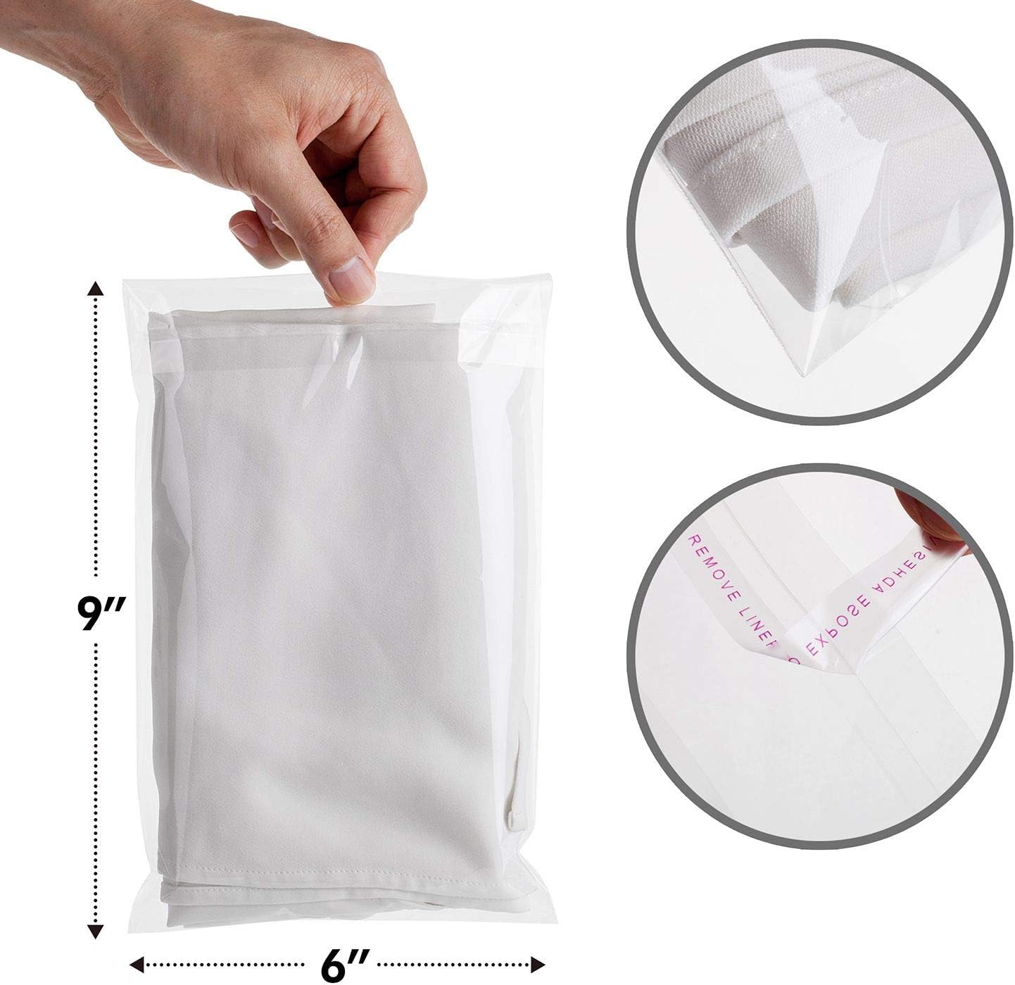Shop4Mailers 6 x 9 Clear Cellophane Resealable Bags Self Seal Envelopes 1.2 mil (200 Pack) : Office Products