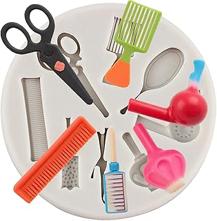 Hair Tools Silicone Mold Comb Mirror Scissors Hairdryer Polymer Clay Molds for DIY Crafts Epoxy Resin Casting Air Dry Polymer Clay Plaster Jewelry Making