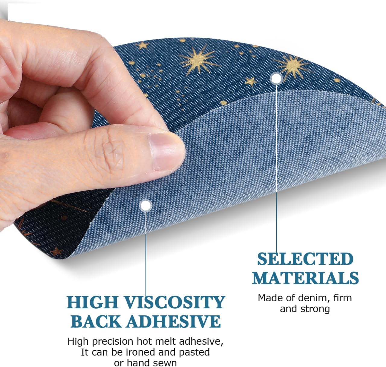 Healifty 13Pcs Denim Patches Sewing Repair Patches Jeans Patch Iron on Applique for Clothing Jeans and DIY Repair (Random Colors)