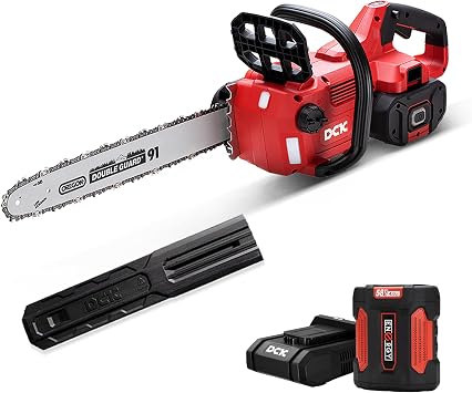 DCK 58V Cordless Chainsaw Electric Brushless Chain Saw, 16 Inch Battery Powered Chainsaw with 4.0Ah Battery and 5A Charger for Wood Cutting, Light Felling, Limbing, Firewood, Pruning KDCS58161BDM