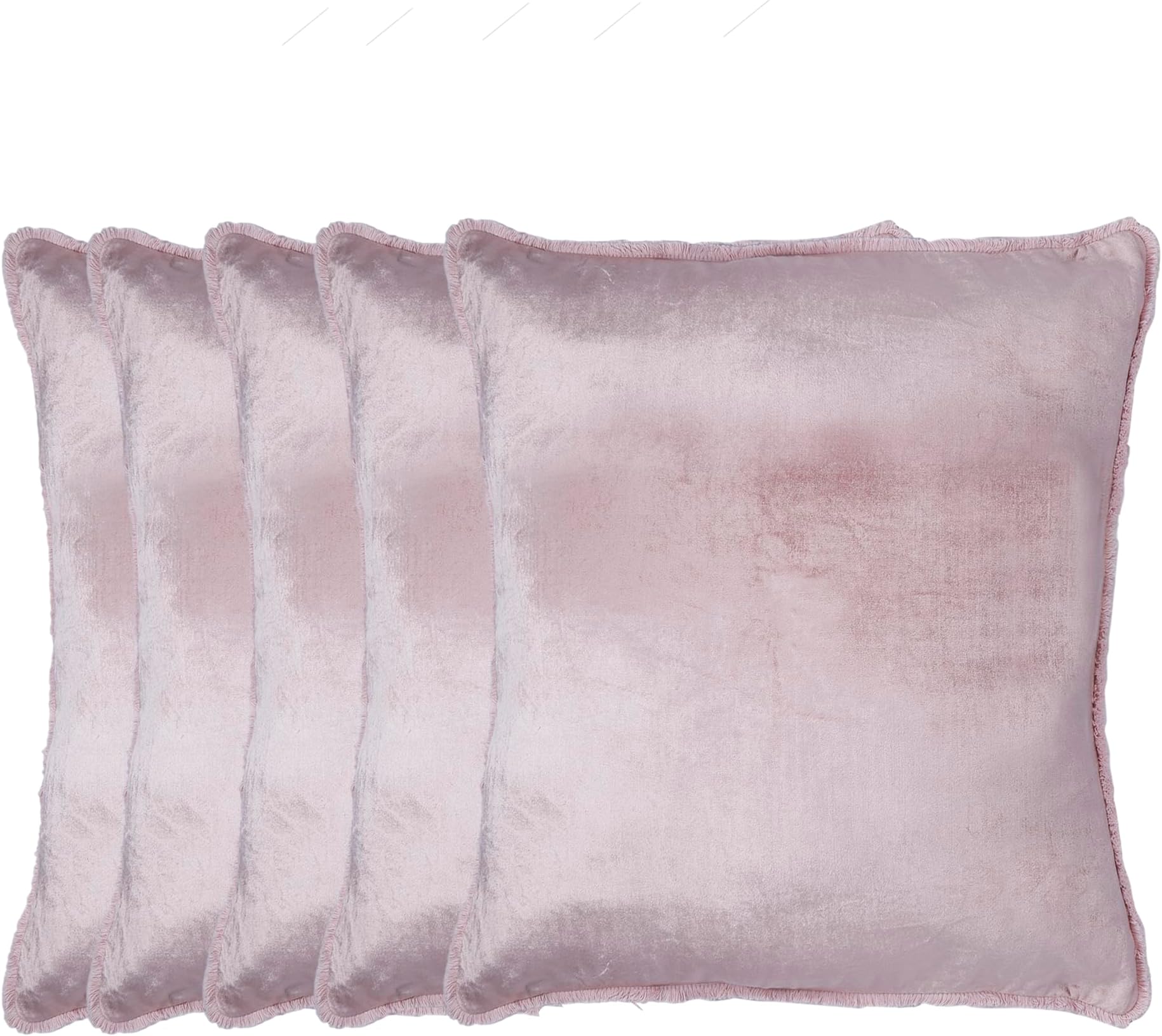 Kushalmangal Couch Throw Pillow Covers 16x20 Inch, Cushion Cover for Sofa Bed Living Room (Pack of 5_Light Pink)