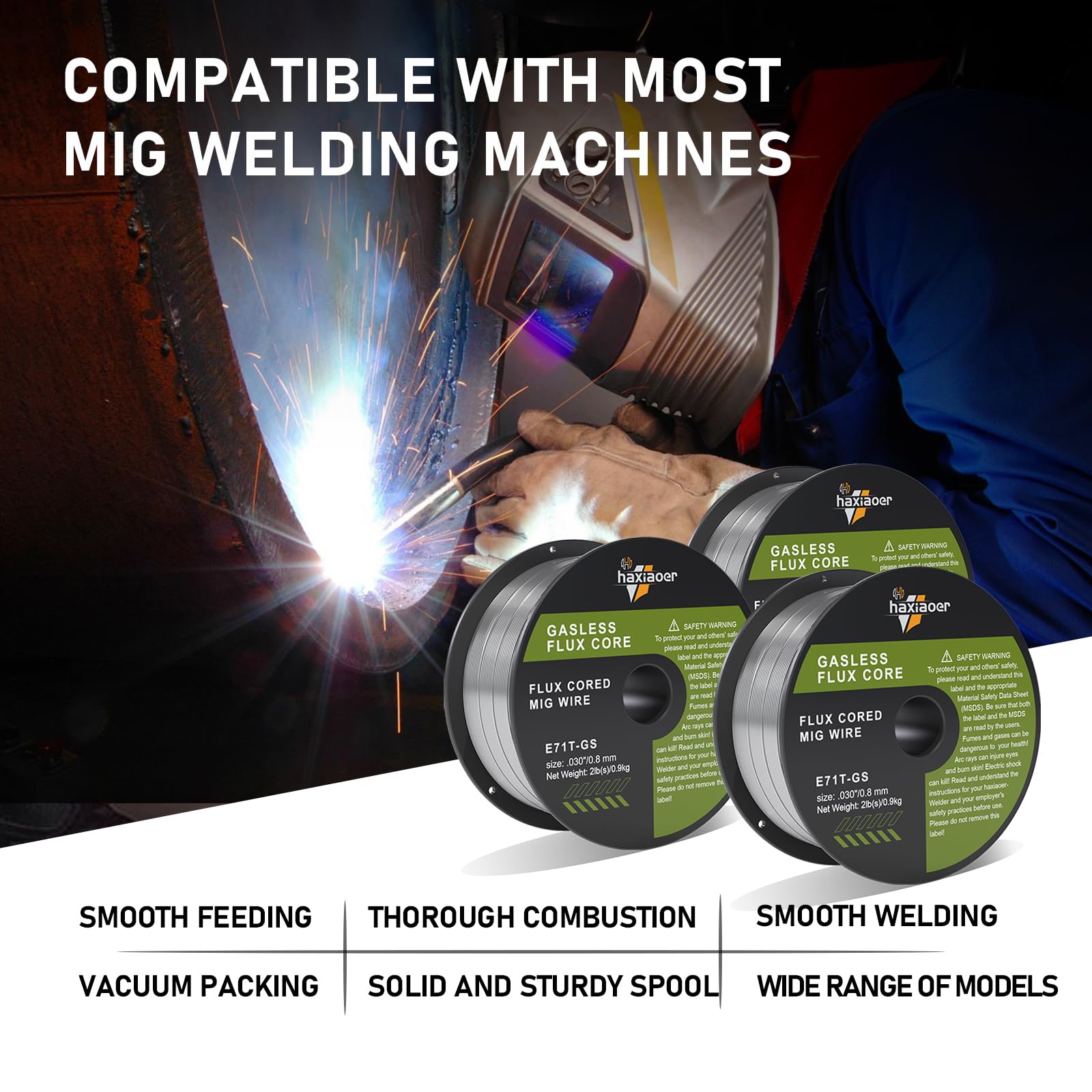 Filo Per Saldatura Senza Gas E71T-GS 0,9mm - 3 Rotoli Da 1kg Per Saldatrici MIG/MAG - Foto 11