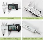 Digital Caliper 0-6" 150mm Measuring Tool with Metal Ruler, Micrometer Caliper with Auto-Off Feature, Interchangeable Between inches and millimeters for DIY/Household and 3D Printing, Black