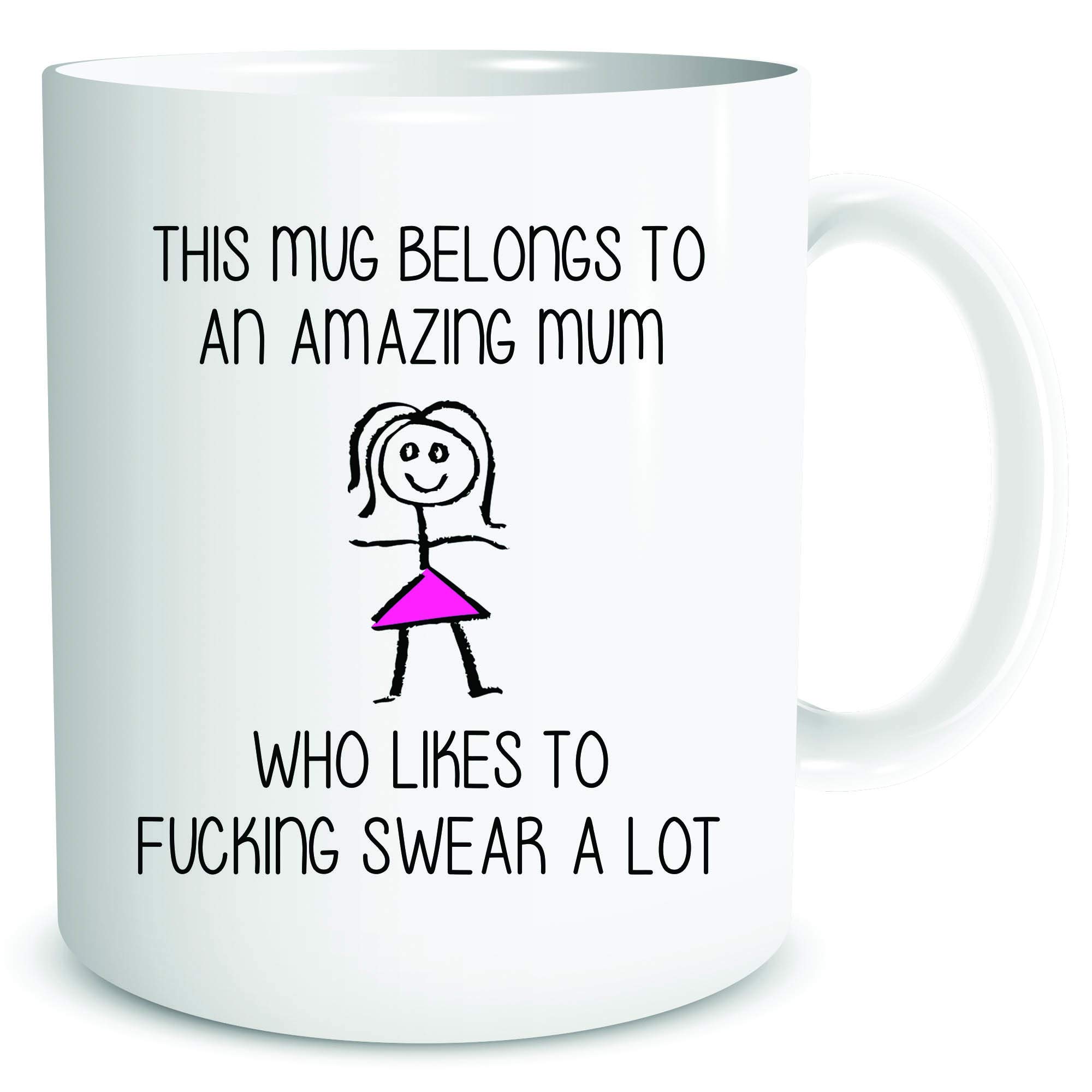 Peachy Antics White Rude Funny Mug Amazing Mum Who Likes To F*Cking Swear A Lot Mugs Gift Joke Birthday Christmas Present Mother's Day Wsdmug1974