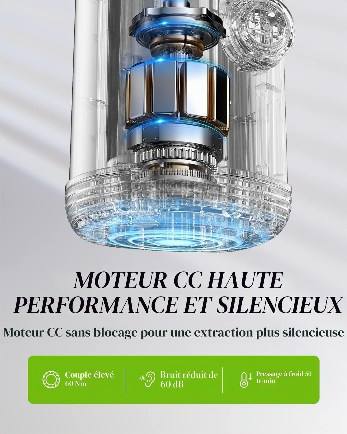 Extracteur de Jus Compact 600ml Faible Bruit Puissant Sans BPA Brosse Incluse