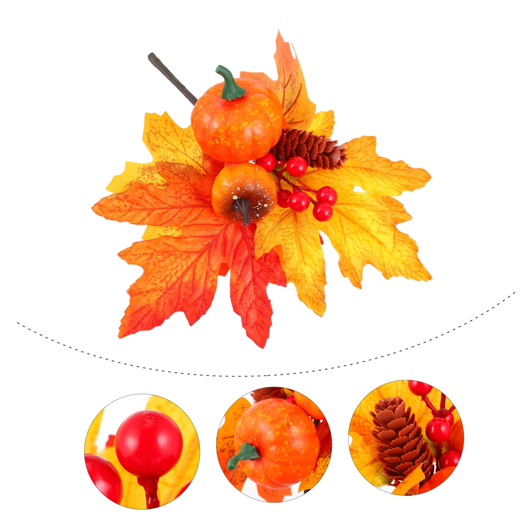 OUNONA 6stücke Halloween Dekoration Künstliche Kürbis Und Ahornblatt-Accessoires Für Erntedankfest Und Herbstfeiern Wiederverwendbare Deko Für Innen Und Außenbereiche
