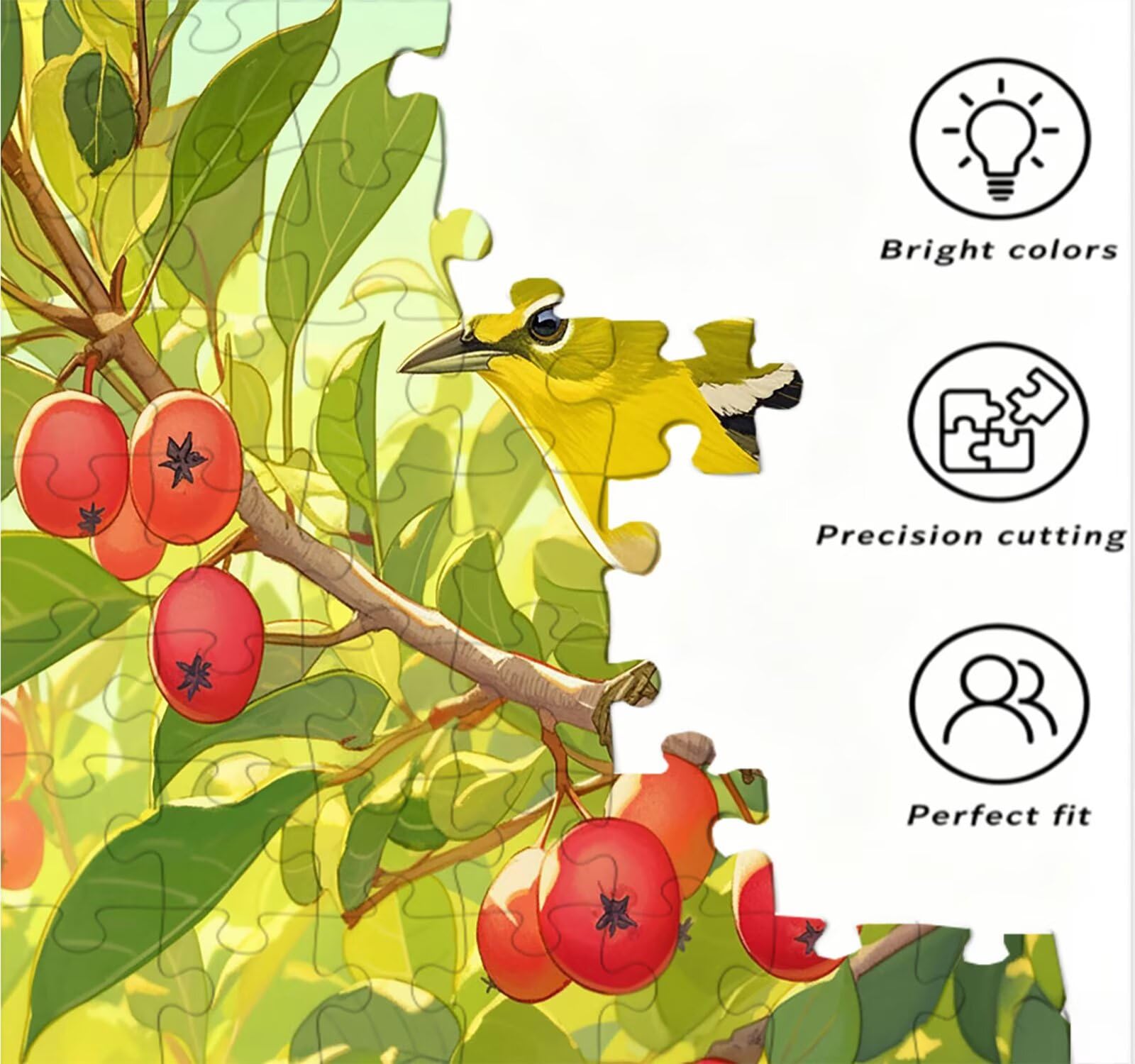 Puzzle 1000 sztuk, Jagody Ptasia Kwiat Puzzle Dorosłych Puzzle, Wyzwanie Puzzle Dekoracja Gry, Rozrywka Edukacyjna Gra Na Prezent Dekoracja R7KH-648