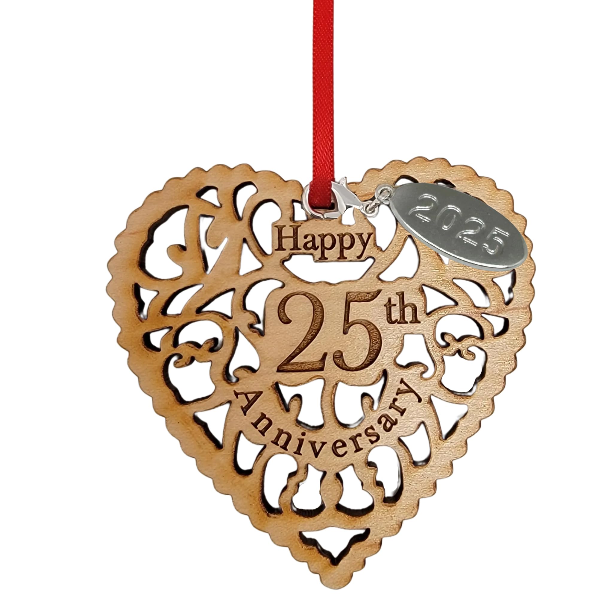 Amazon.com: 25th Anniversary Ornament Year Date Hang Tag- Wooden