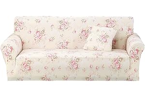 Shabby Chic Floral Printed Couch Cover - Pink Rose