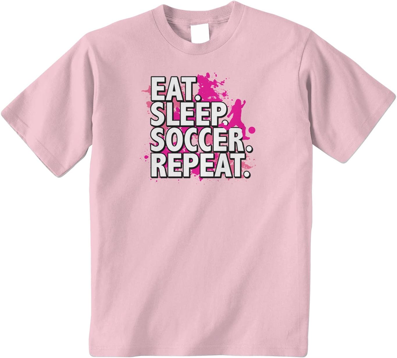 Threadrock Big Girls' Eat Sleep Soccer Repeat Youth T-Shirt