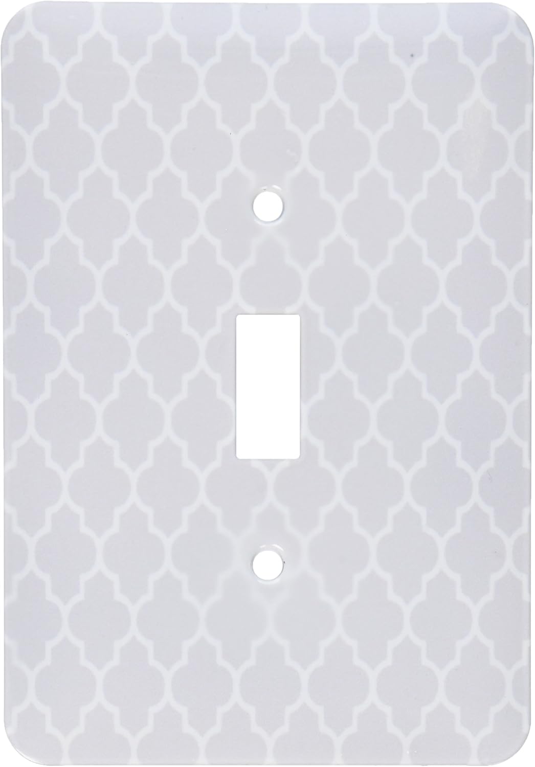 3dRose lsp_120254_2 Light Gray Quatrefoil Pattern Grey Moroccan Tile Style Modern Silver Geometric Clover Lattice Double Toggle Switch