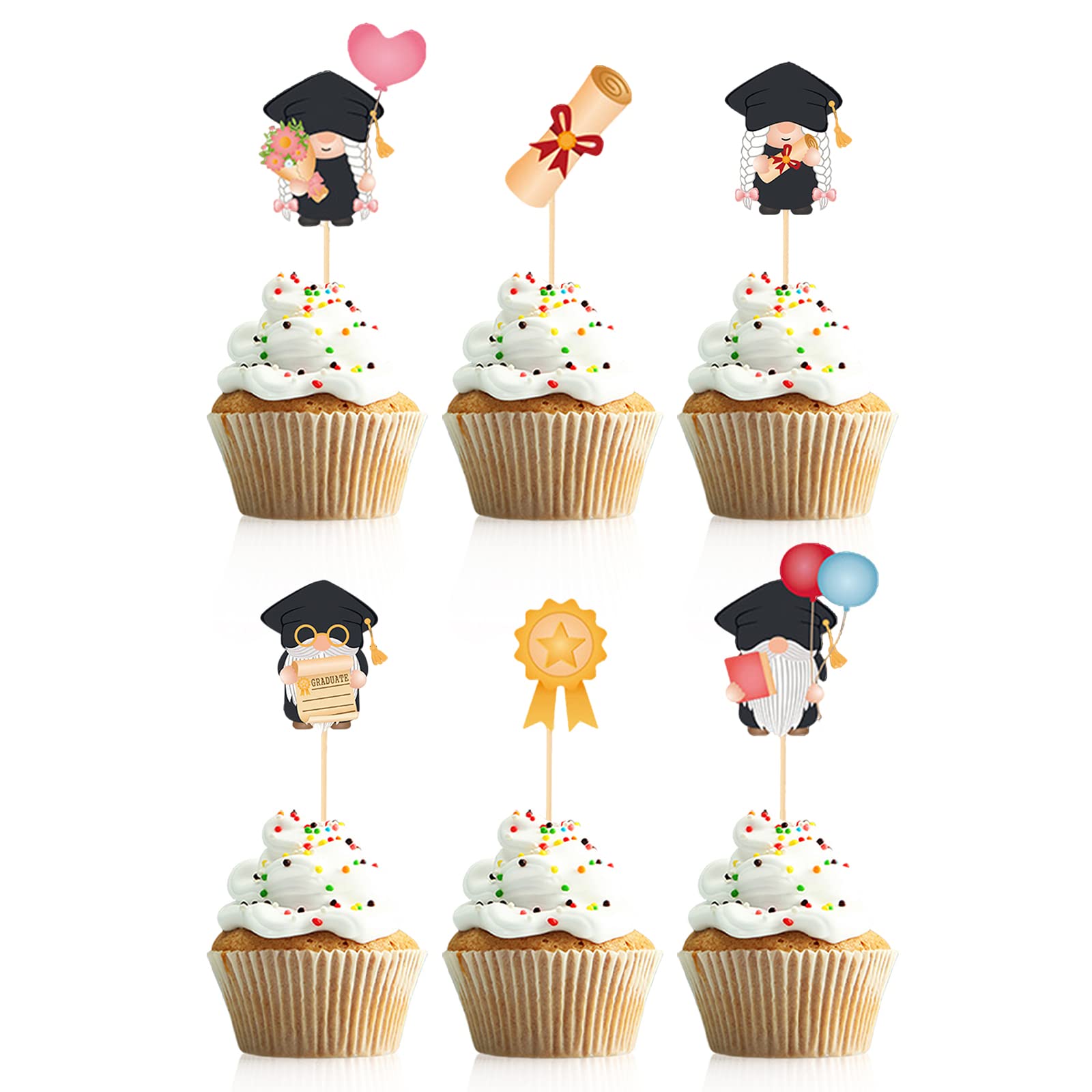 Buy 12Pcs 2022 Graduation Cupcake Toppers,Graduation Cake Toppers with