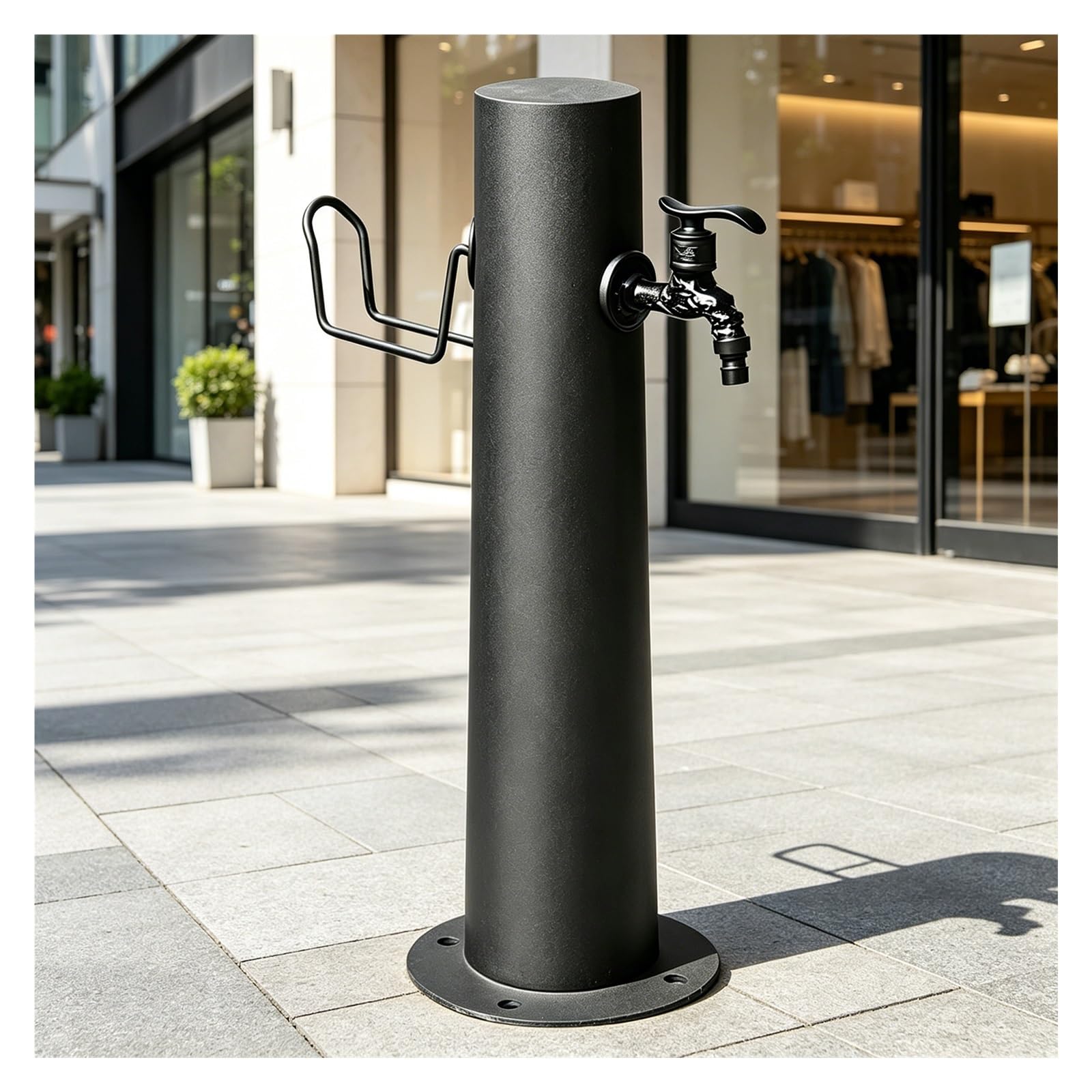 Wasserzapfstelle Garten Aus Edelstahl 304,Innenhof-Vertikaler Brunnen,Gratis Spritzpistole,Freistehender Bodenmontierter Wasserhahn Zum BewäSsern Und Waschen | 86 x 10,5 cm