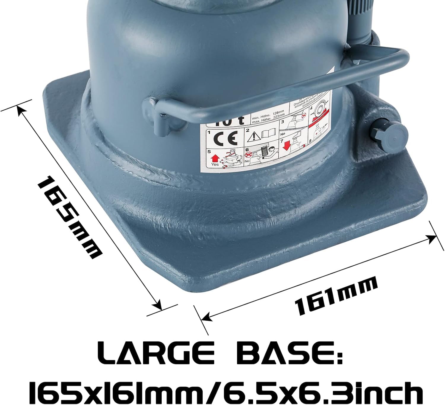 BAOSHISHAN Cric double 10T 128-223 mm pour voiture, réparation automobile et levage de maison (profil bas soudé)