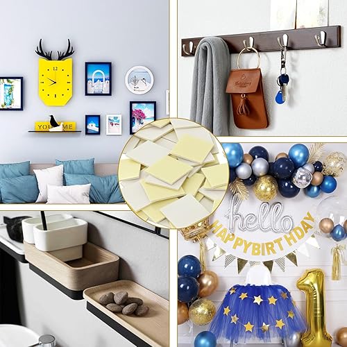 Miniatura 7 de SEUNGCH 200 cintas adhesivas de doble cara, almohadillas autoadhesivas adhesivas, adhesivo de montaje fuerte para paredes, puertas, madera, metales,