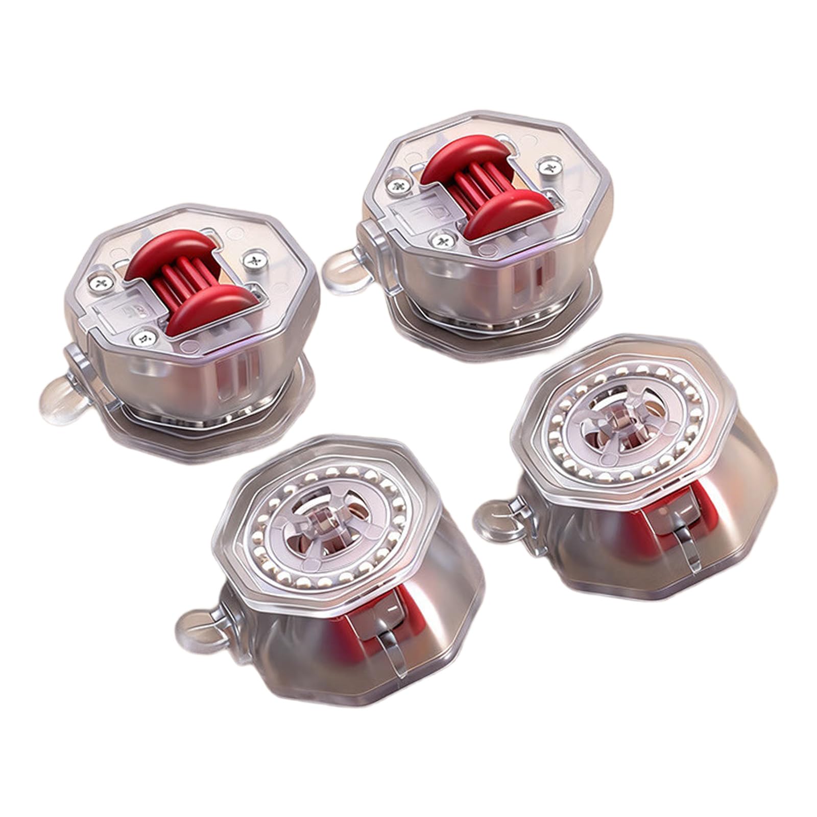 Fentency Transparent Red Whee 4Pcs Small Furniture Casters Wheel Sticky Sliders With Brake For Appliances Adhesive Casters Wheel