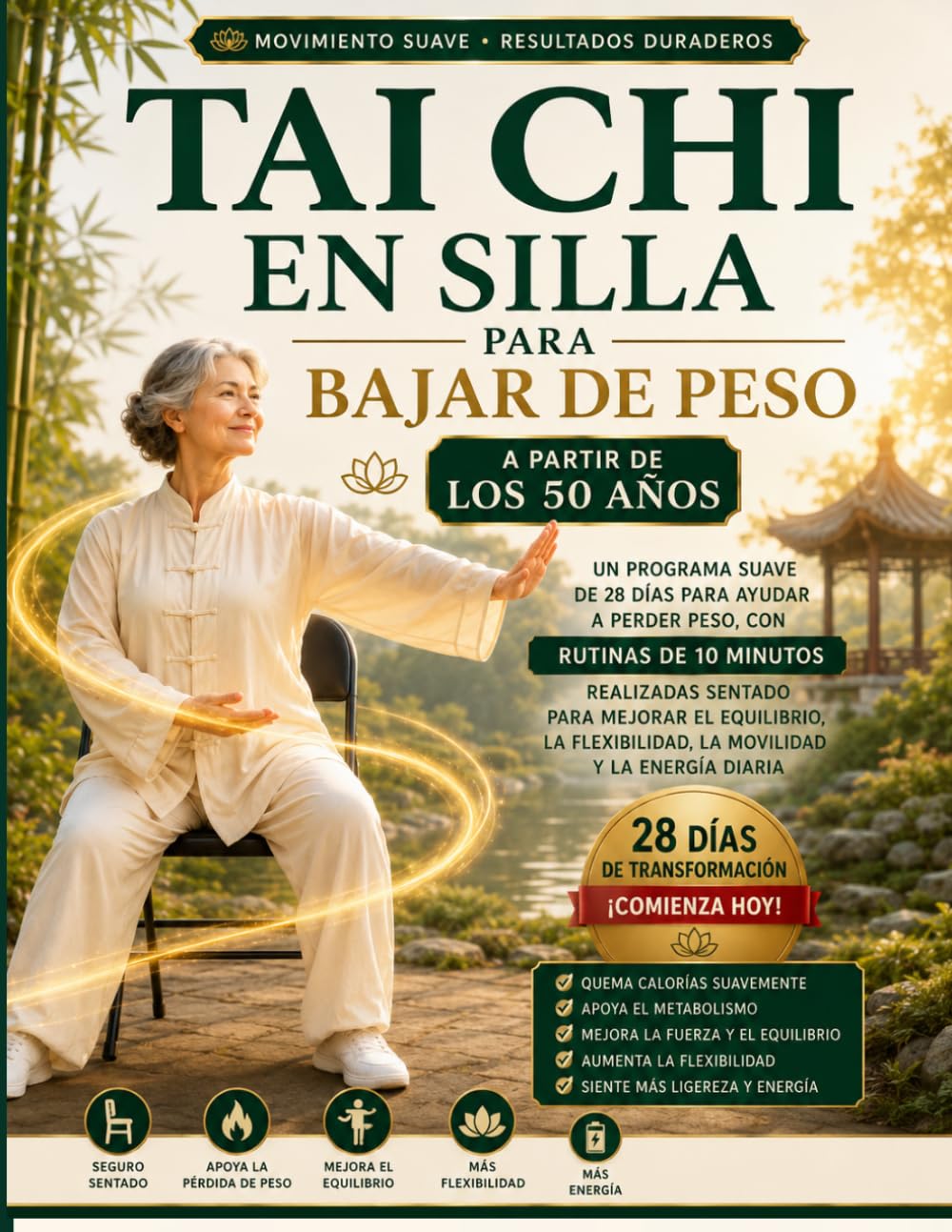 Tai Chi En Silla Para Bajar De Peso A Partir De Los 50 Años: Un Programa Suave De 28 Días Para Ayudar A Perder Peso, Con Rutinas De 10 Minutos ... La Movilidad Y La Energía Diaria