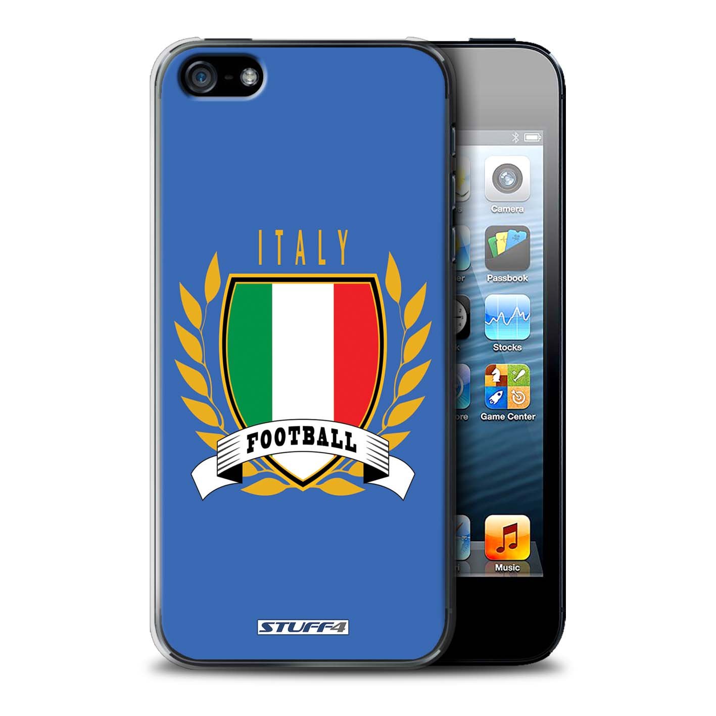 Stuff4Phone Case for Apple iPhone 5/5S Football Emblem Italy/Italian Design Transparent Hard Cover