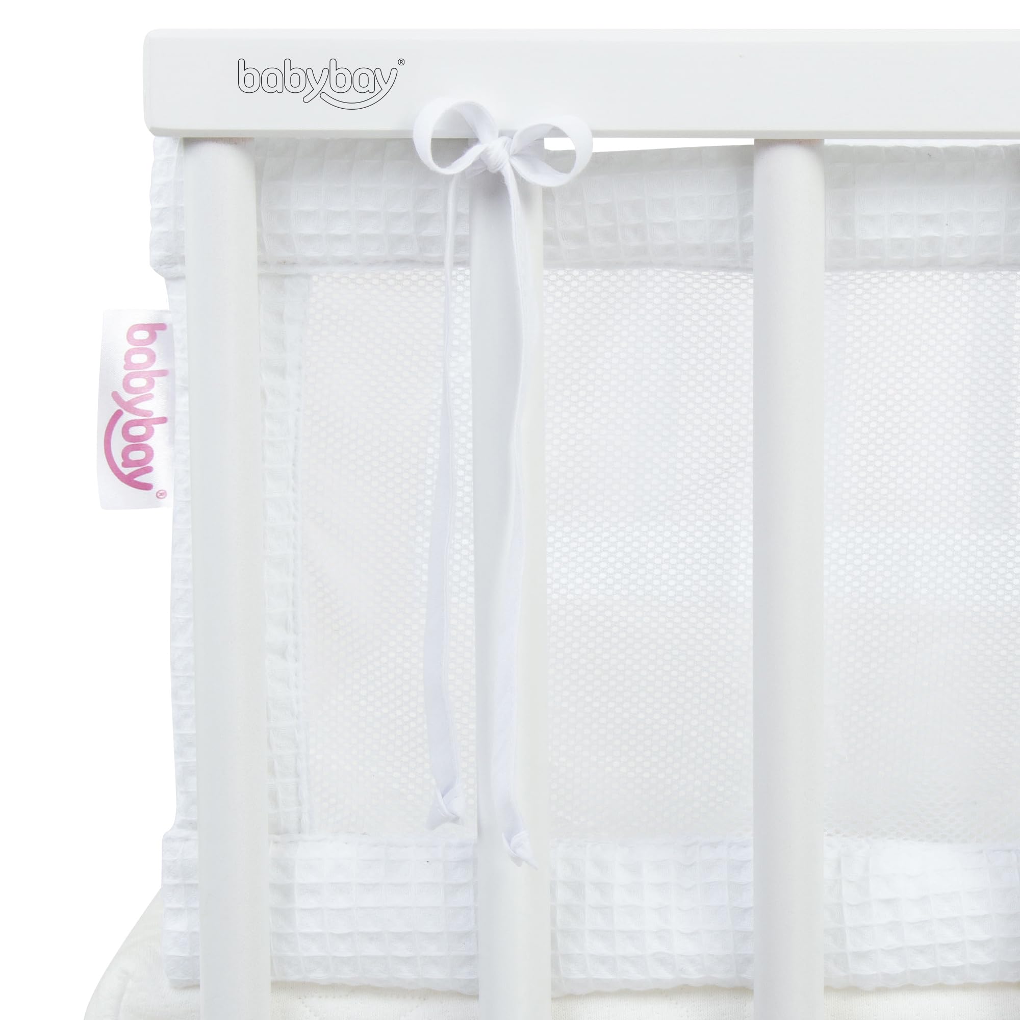 babybay Tour de lit en maille gaufrée compatible avec les modèles Maxi, Boxspring, Comfort et Comfort Plus, blanc