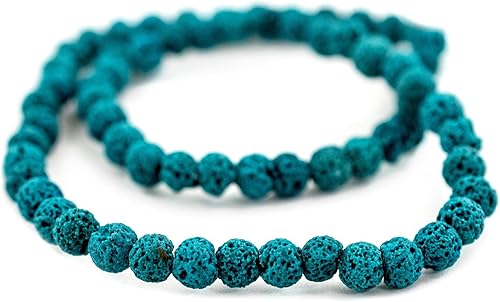 Miniatura 8 de TheBeadChest - Cuentas de lava volcánica azul turquesa (0.315in)