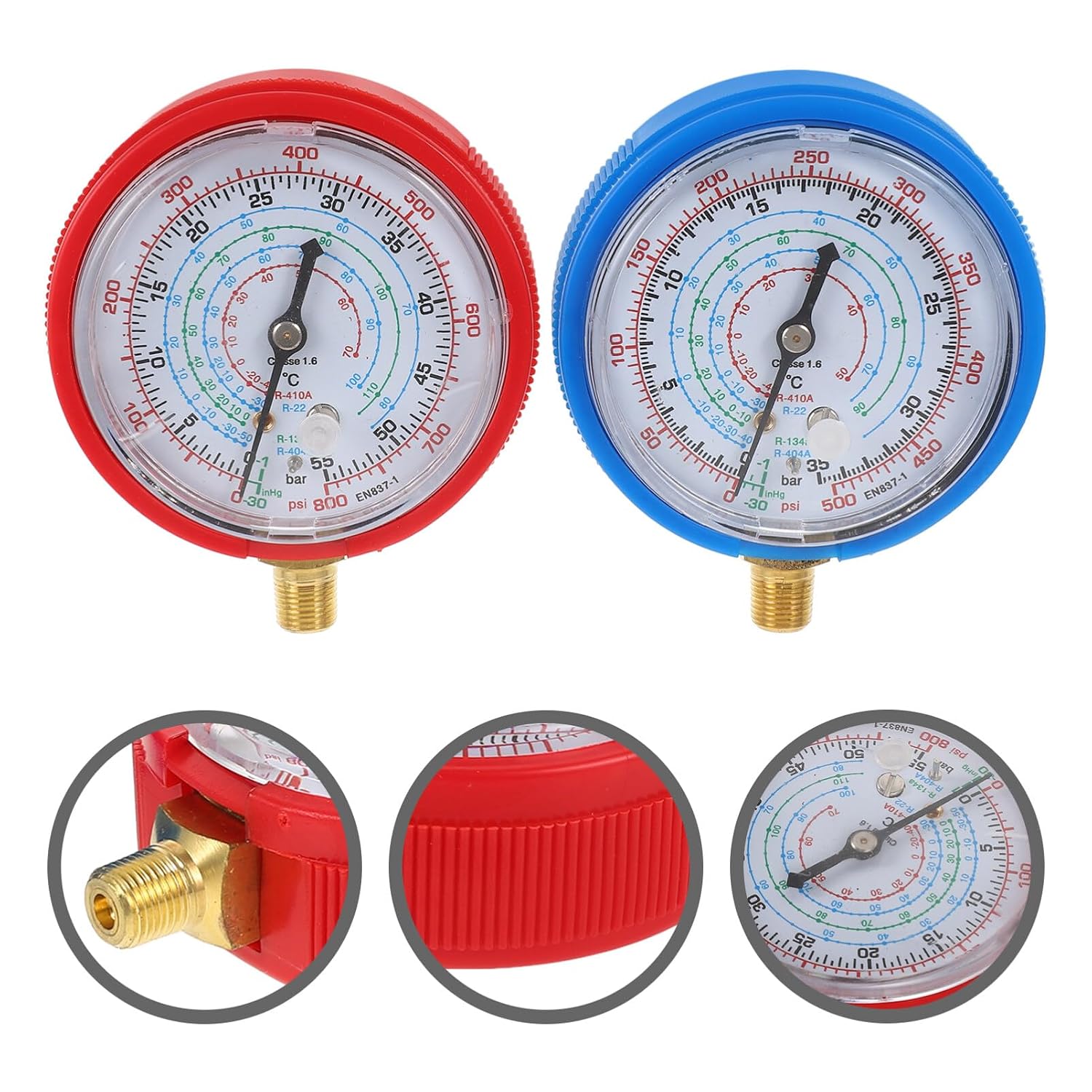 iplusmile 1pair Pressure Gauge for Automotive Accurate Mechanical Manifold Gauges Markings for Quick Measurement