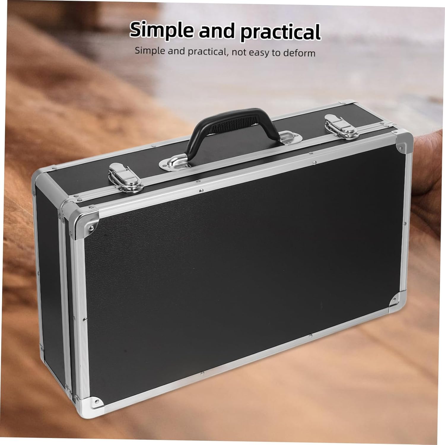 OSALADI Travel Tool Box Aluminum Hard Storage Box Rust- Lockable Aluminum Case for Equipment
