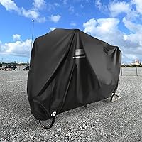 Vista 7 de NEVERLAND Funda impermeable para motocicleta al aire libre – Funda negra resistente para scooter, cubierta de motocicleta con logotipo reflectante