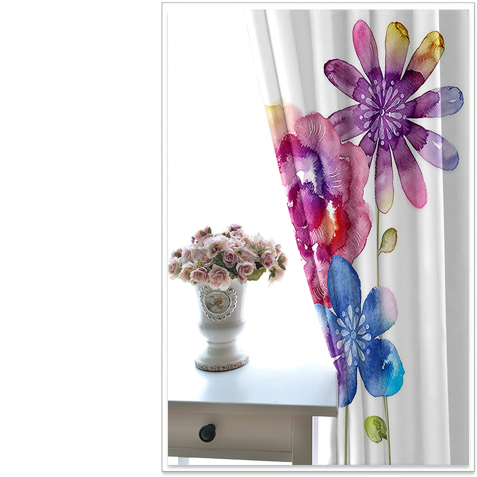 Vorhang Blickdicht Verdunklungsvorhänge Gardienen 2-SetBlume 150x166cm