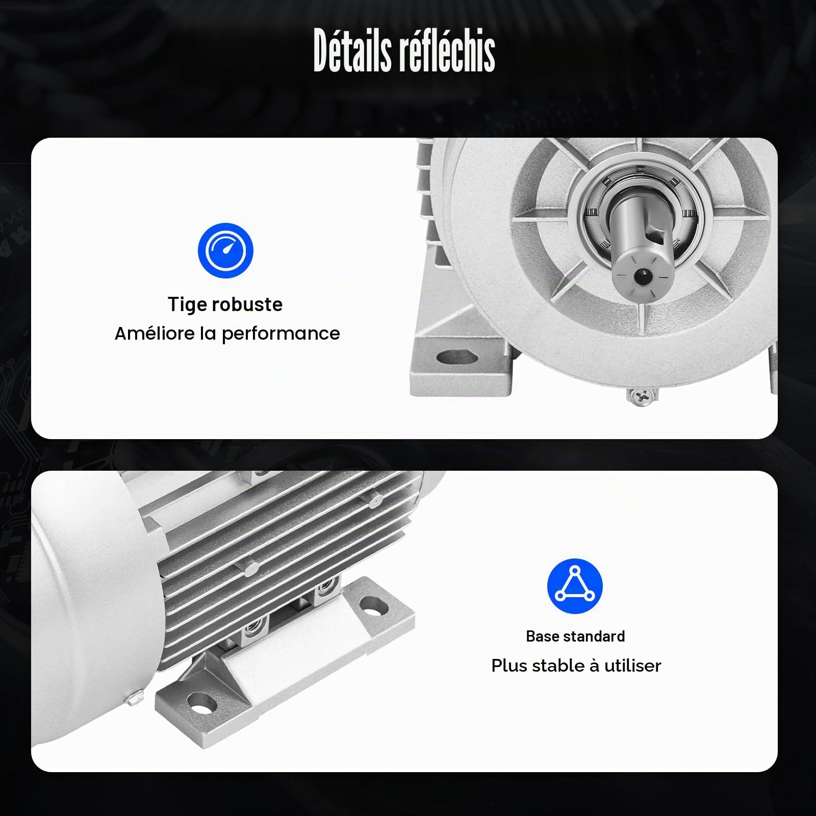 Moteur électrique 750 W 1HP – Moteur à engrenages monophasé, 1380 tr/min, arbre de 19 mm, classe de protection IP55, moteur pour bétonnières, ventilateurs, pompes et outils 240 V