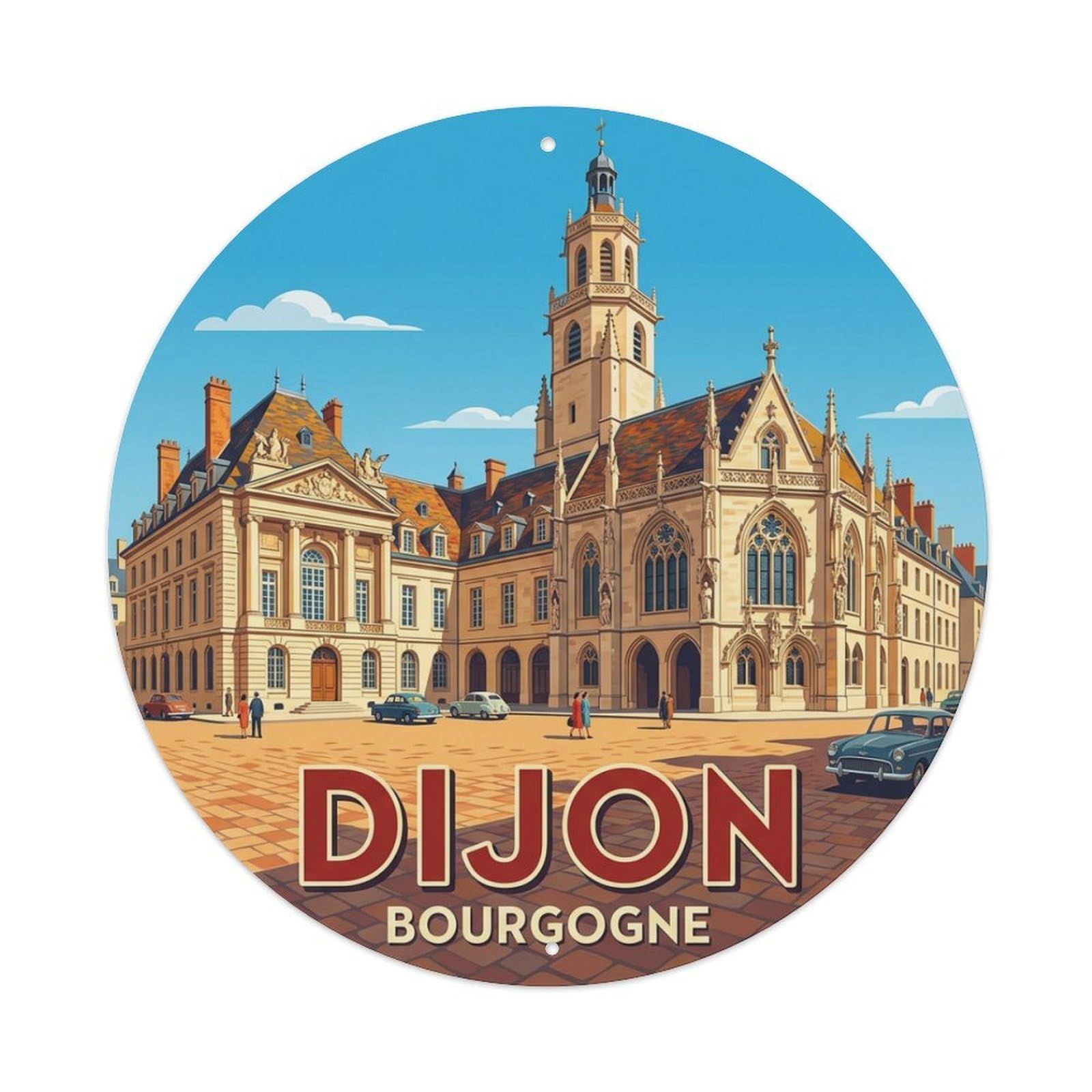 Metal Tin Sign France Vintage Travel Dijon