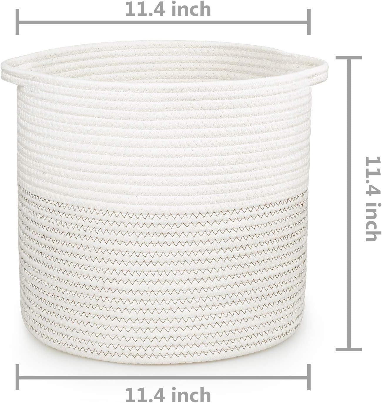 DUUMI Cotton Rope Small Storage Basket 11.4" x 11.4"Rope Basket,Baby Nursery Hamper for Toy Storage,Small Rope Basket,Small Hamper : Baby