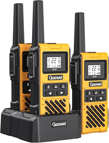 Miniatura 7 de G1pro IP67 Walkie Talkies impermeables FRS para adultos de largo alcance, recargables con vibración, radios bidireccionales de emergencia de 2