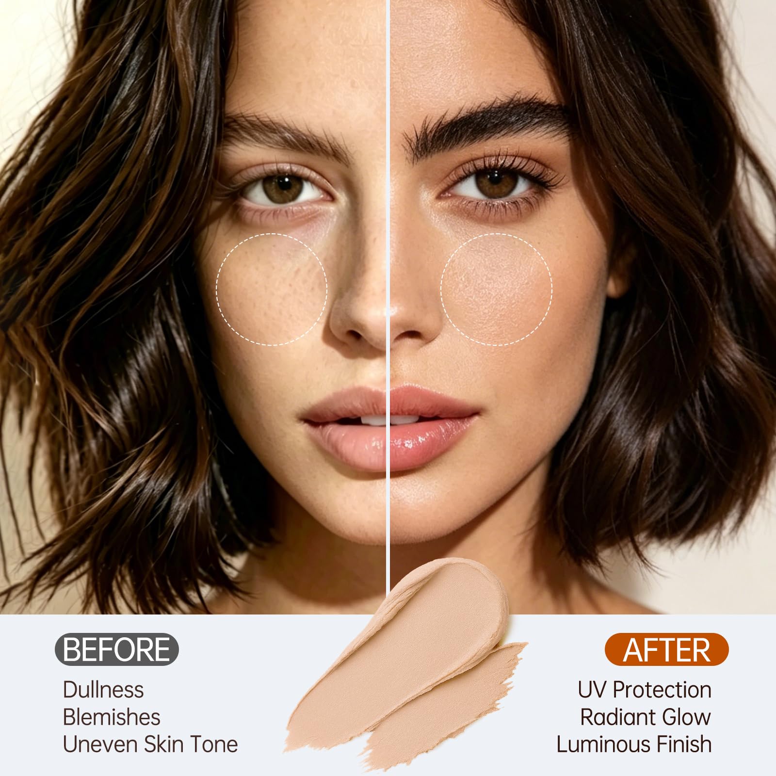 Face Sunscreen Stick - Korean Tinted Sunscreen for Face with SPF