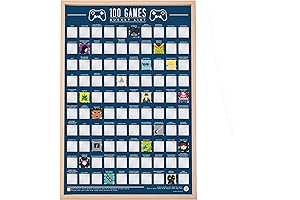 100 Video Games Bucket List Scratch Poster