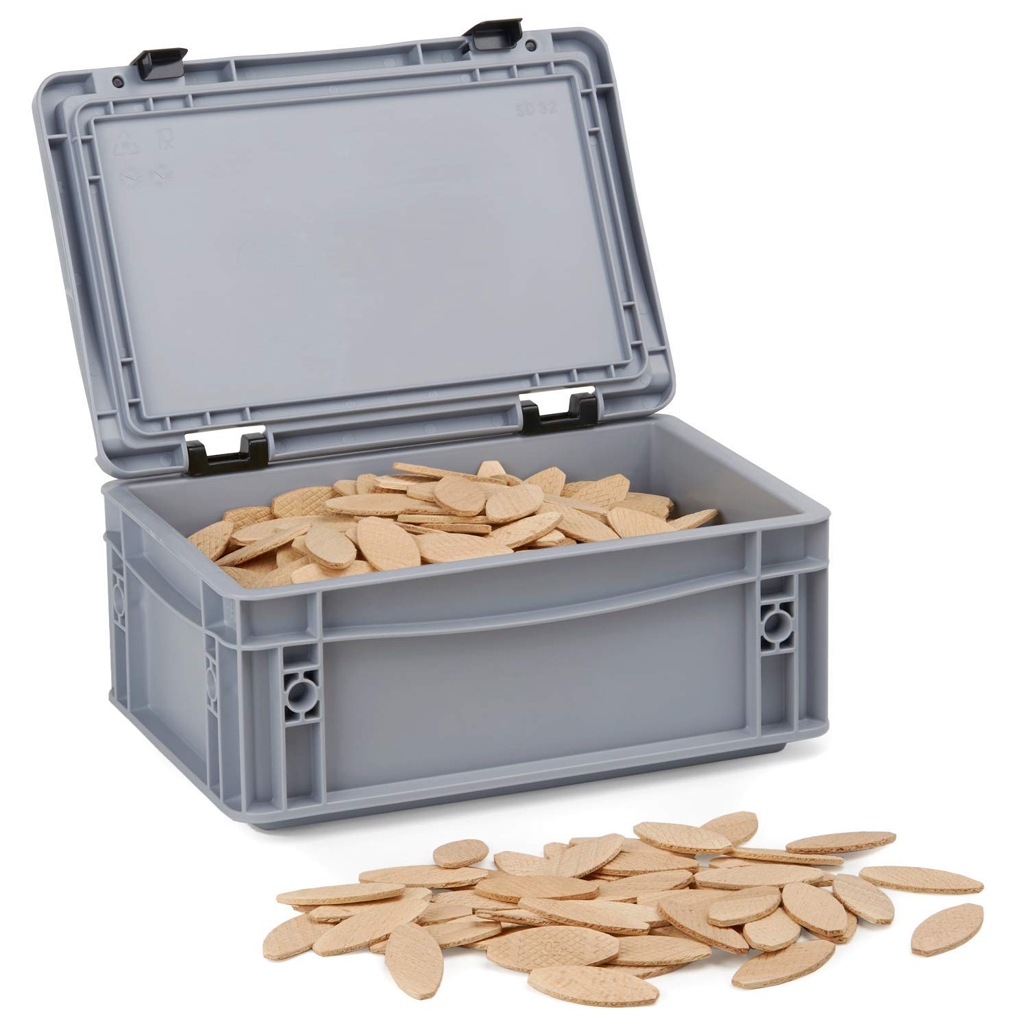 Flachdübel Größe 20 von WFix | 500 Stück | Dübel in Aufbewahrungsbox | Kompatibel mit Dübelfräse & Lamellofräse | Holzdübel wie Lamello