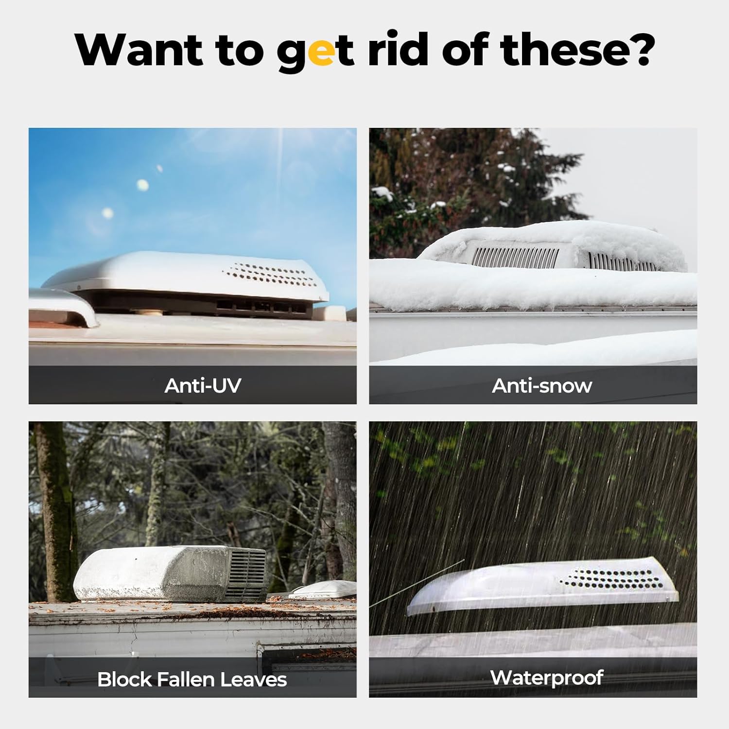 BougeRV RV Air Conditioner Cover, Black Waterproof Anti-UV Vinyl, Compatible with Dometic Brisk II, Draw Cord Hem, Easy to Clean - Image 5