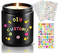 Personalized Lavender Scented Candle - DIY Custom Stickers for Names, Messages, Birthdays, Anniversaries, Mother's Day Gifts for Women Men