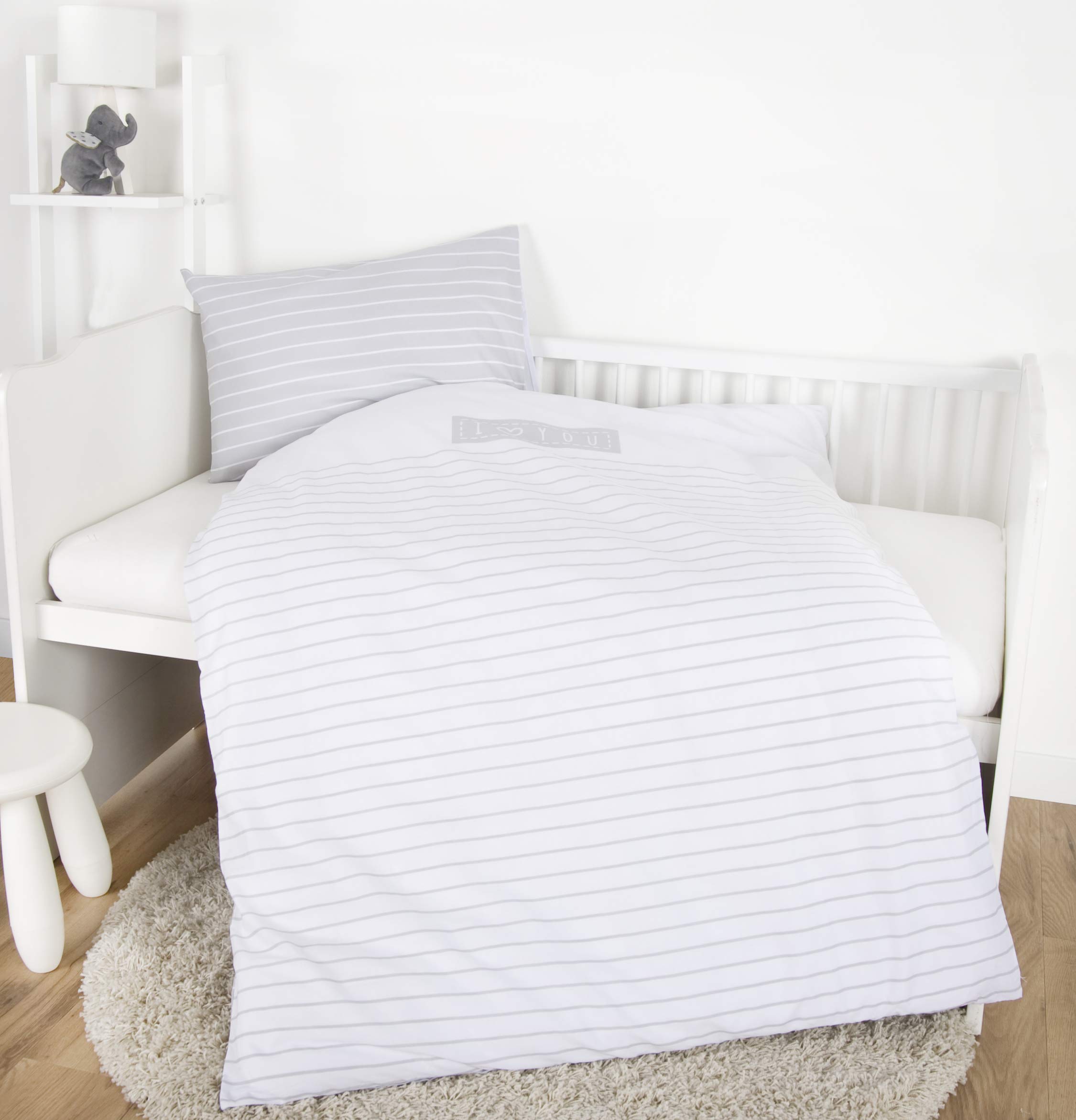 Herding I Love You Bio-Bettwäsche Set – GOTS-zertifiziert, Wendemotiv, 100% Baumwolle/Renforcé, Größe 100x135 Cm