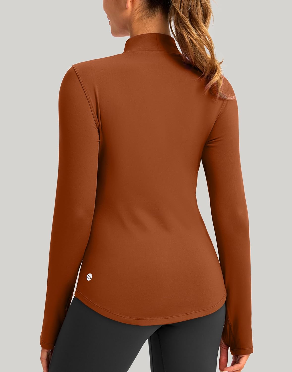 G Gradual Thermal Shirts for Women Long Sleeve Mock Neck Fleece Tops Running Workout Cold Weather Gear with Zip Pocket - Image 3