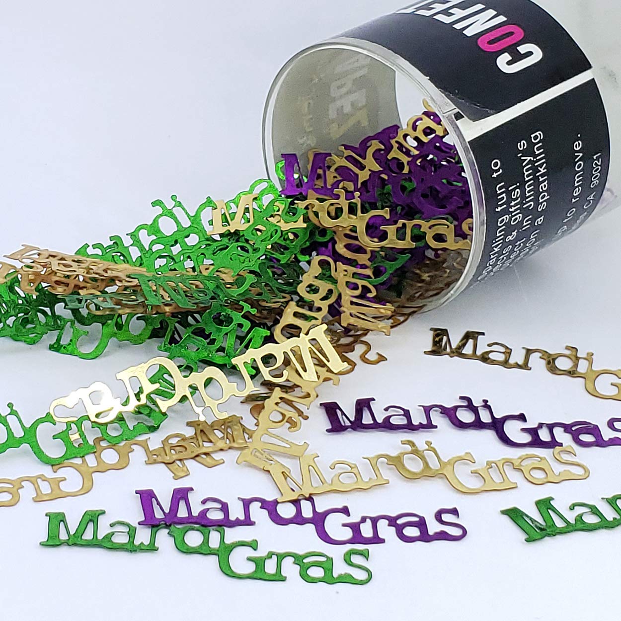 Confetti Word MARDI GRAS Gold,Green,Purple - 3 Half Oz Bags (1.5 oz) #7711