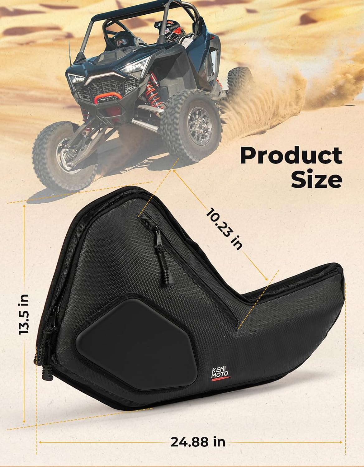 KEMIMOTO 6 QT Front Door Bags with Knee Pads Compatible with 2025 Polaris RZR PRO XP/R/4 and RZR PRO S/4, Front Door Storage Bags Replacement for 2890387