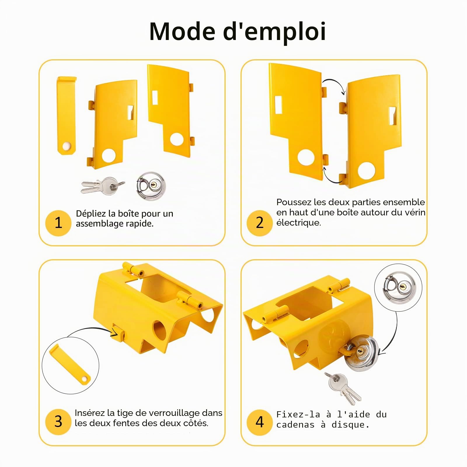 Cadenas Remorque - Verrouillage de la Remorque,Le Verrouillage de L'attelage avec Cadenas, Antivol de Remorque pour Les Remorques Attelées et Dételées,2 Cles